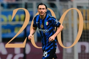 达米安达成国米生涯200次出场里程碑，贡献13球13助攻